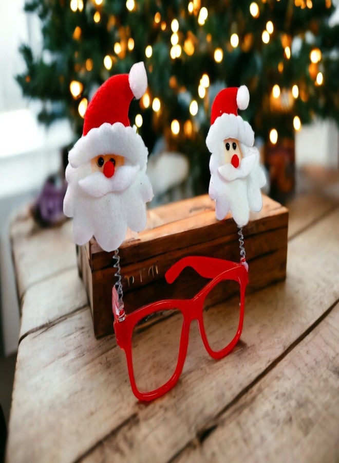 Sesonby 4 Number 5-6 Year Santa Dress Goggles And Beard Combo Santa Costume Christmas Dress Christmas Party Dress Synthetic Woven Santa Claus Dress Christmas Santa Costume for Kids Children - Image 5